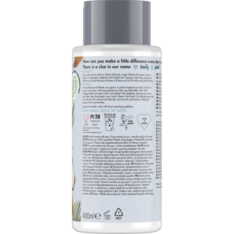 Een afbeelding van Love Beauty & Planet Coconut water & mimosa condit