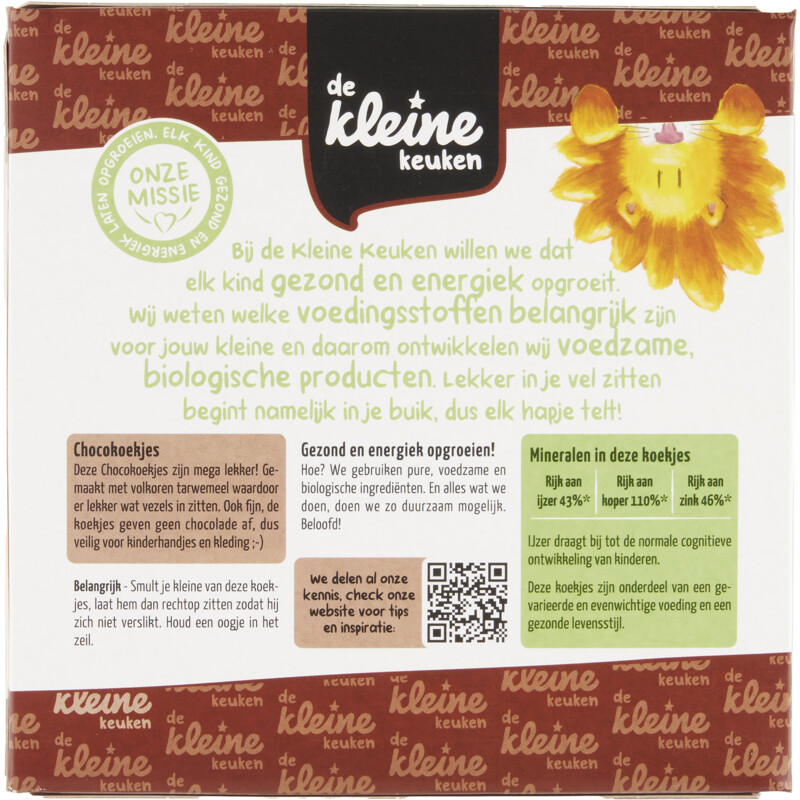 Een afbeelding van De Kleine Keuken Biologische chocokoekjes 18m+