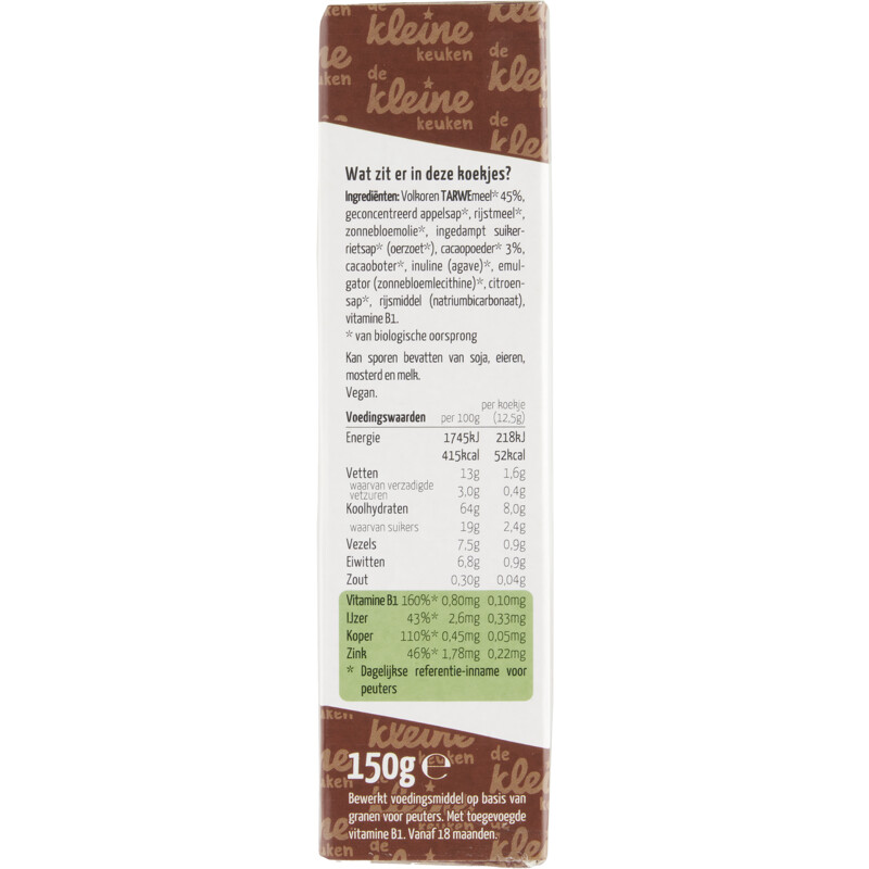 Een afbeelding van De Kleine Keuken Biologische chocokoekjes 18m+