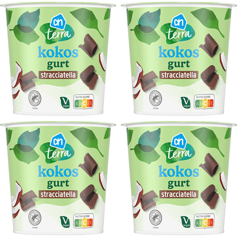 Een afbeelding van AH Terra kokos gurt stracciatella 4-pack