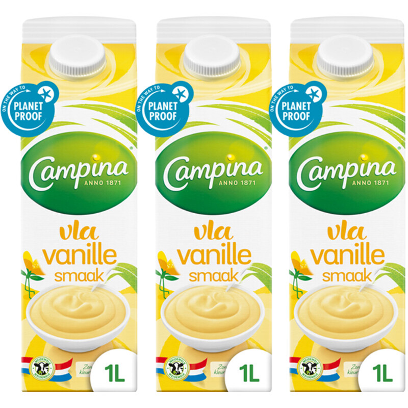 Een afbeelding van Campina Vanille Vla 1L 3-pack
