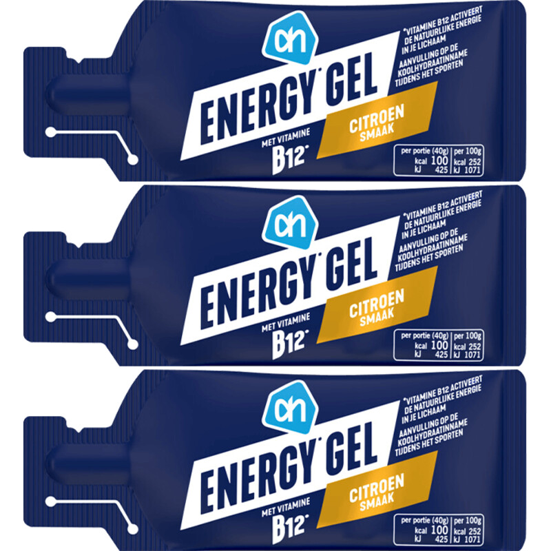 Een afbeelding van AH Energy gel citroen 3-pack