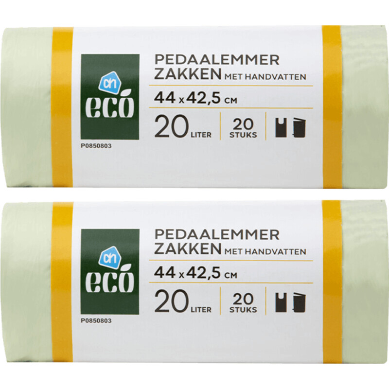 Een afbeelding van AH Eco Pedaalemmerzakken 20 liter 2-pack