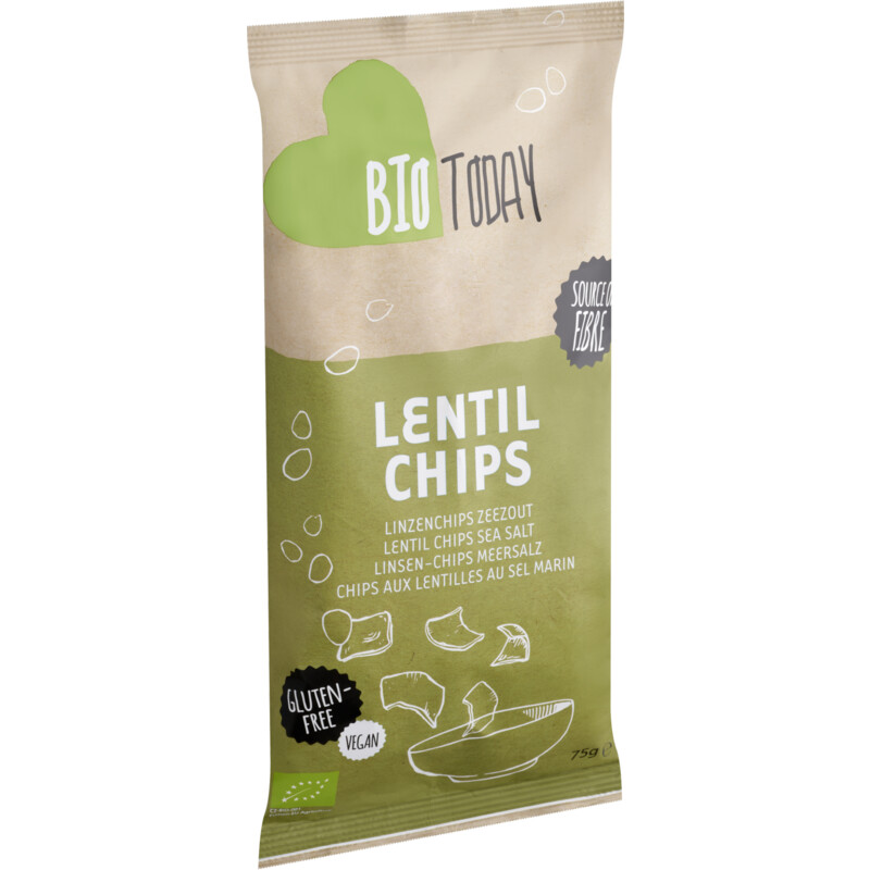 Een afbeelding van BioToday Linzenchips zeezout