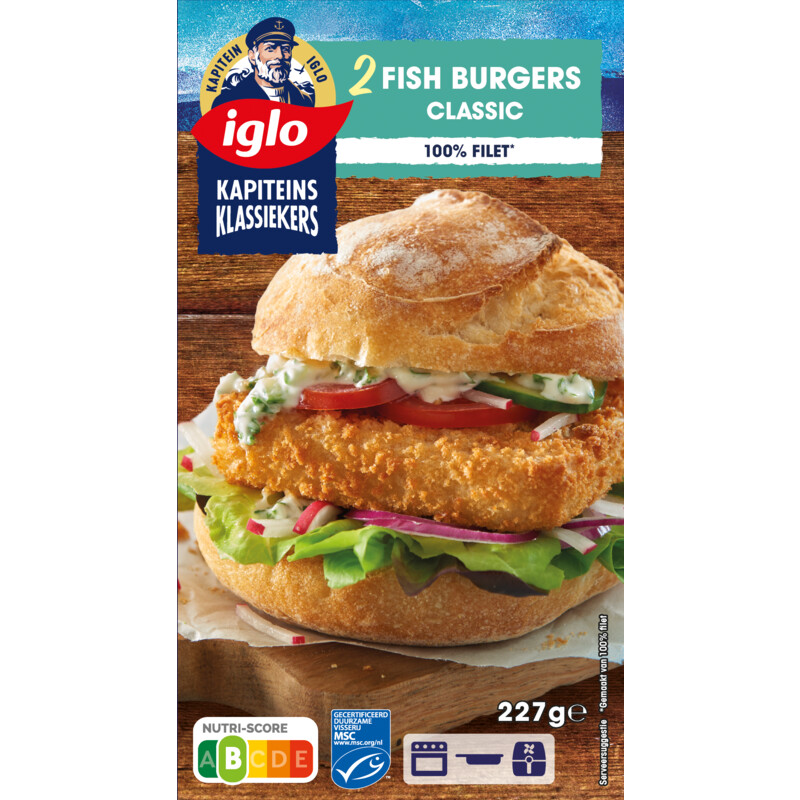 Een afbeelding van Iglo Fish burgers classic