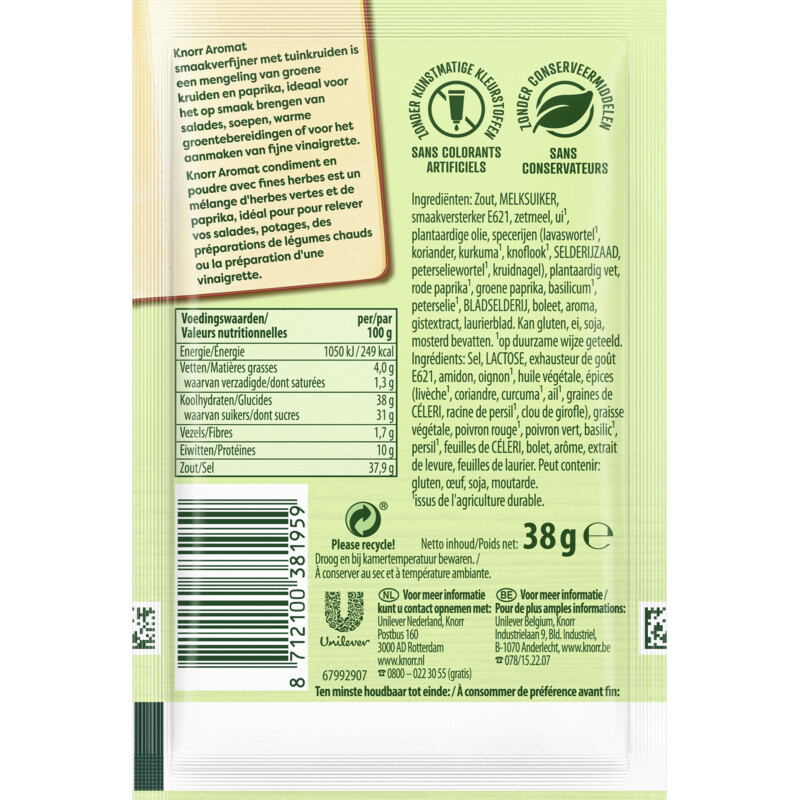 Een afbeelding van Knorr Aromat met tuinkruiden navulzakje