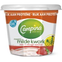 Een afbeelding van Campina Magere milde kwark aardbei