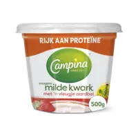 Campina Magere milde kwark aardbei