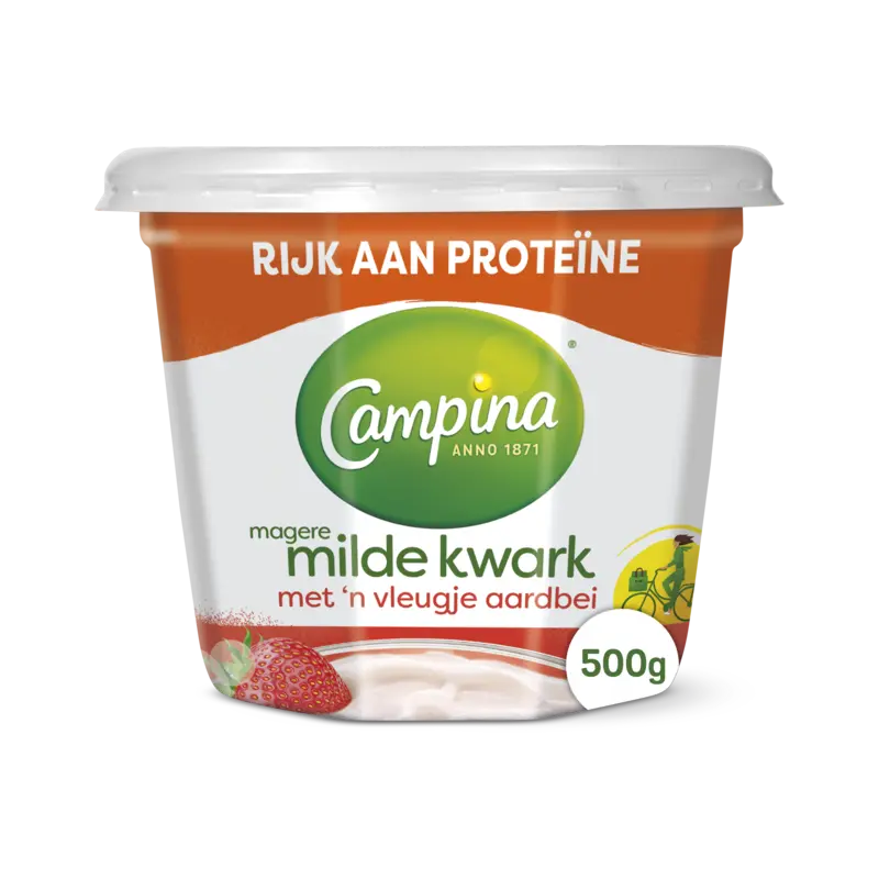 Magere Milde Kwark met 'n Vleugje Aardbei