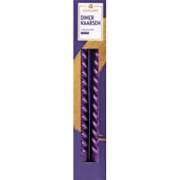Afbeelding van Excellent Dinerkaarsen swirl donkerpaars 25cm