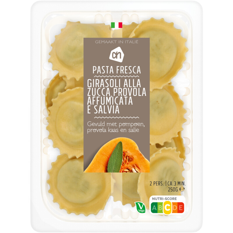 Een afbeelding van AH Girasoli alla zucca, provola e salvia