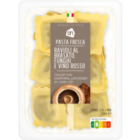 AH Ravioli brasato, funghi e vino rosso