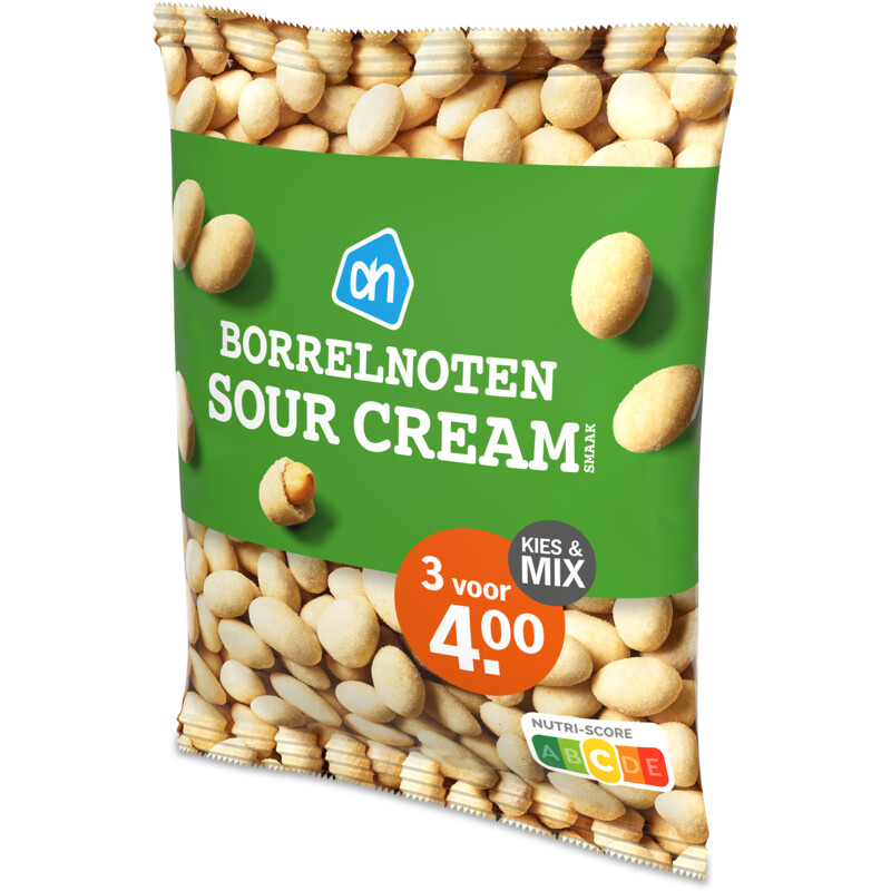 Een afbeelding van AH Borrelnoten sour cream smaak