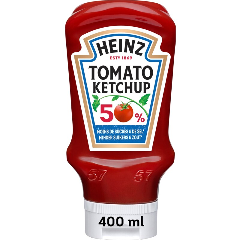 Een afbeelding van Heinz Tomato ketchup 50% minder suikers & zout