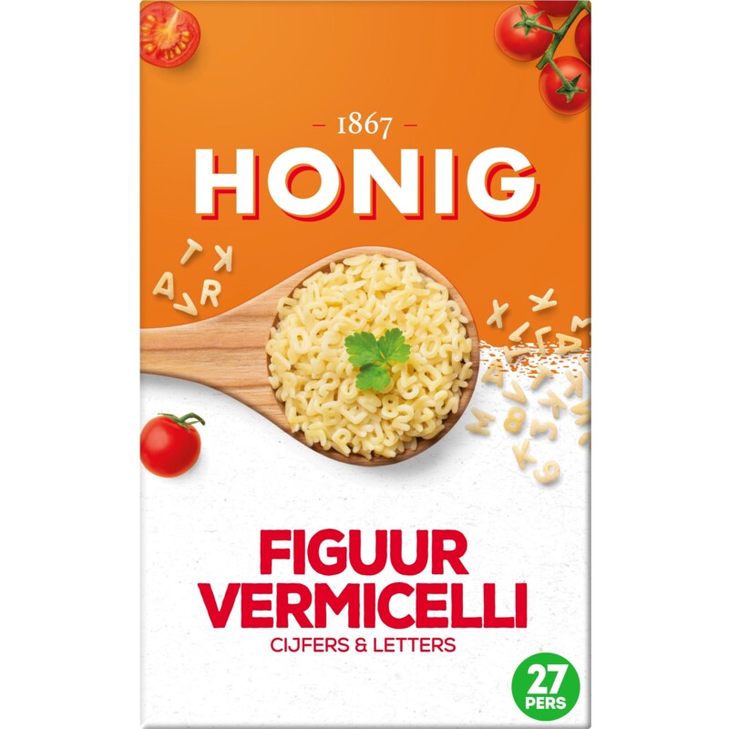 Een afbeelding van Honig Figuurvermicelli cijfers & letters