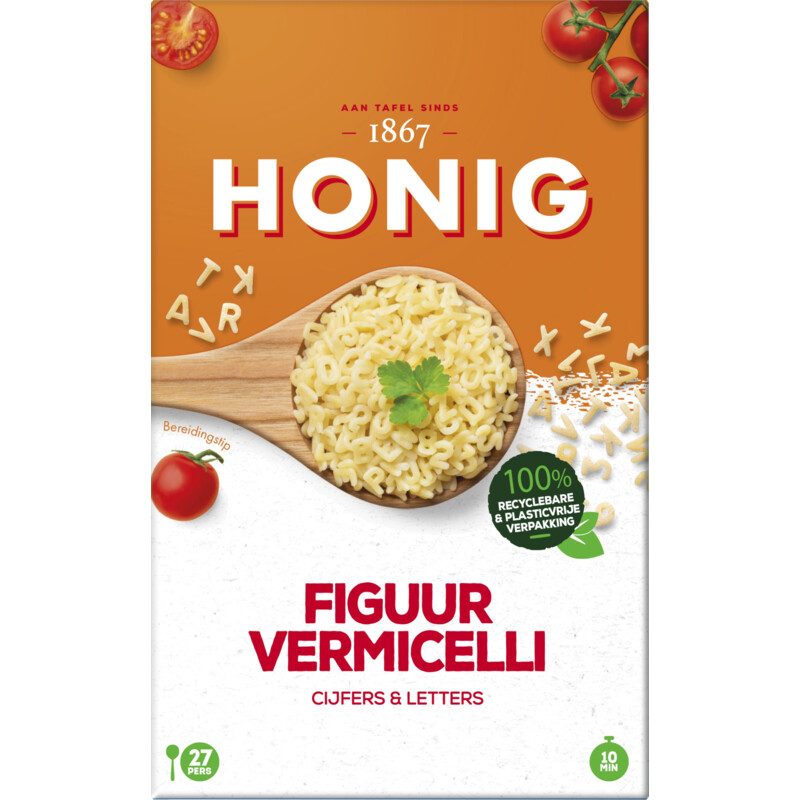 Een afbeelding van Honig Figuurvermicelli cijfers & letters
