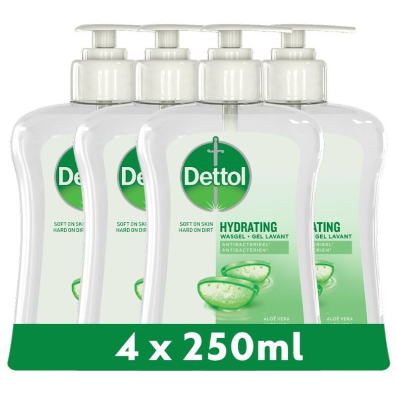Een afbeelding van Dettol aloe vera handzeep 4-pack