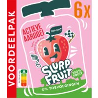 Een afbeelding van Servero Slurpfruit actieve aardbei voordeelpak