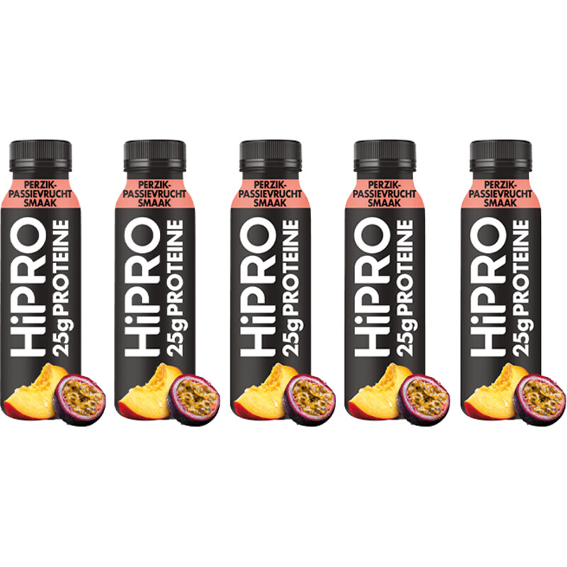 Een afbeelding van HiPRO Protein drink perzik passievrucht 5-pack
