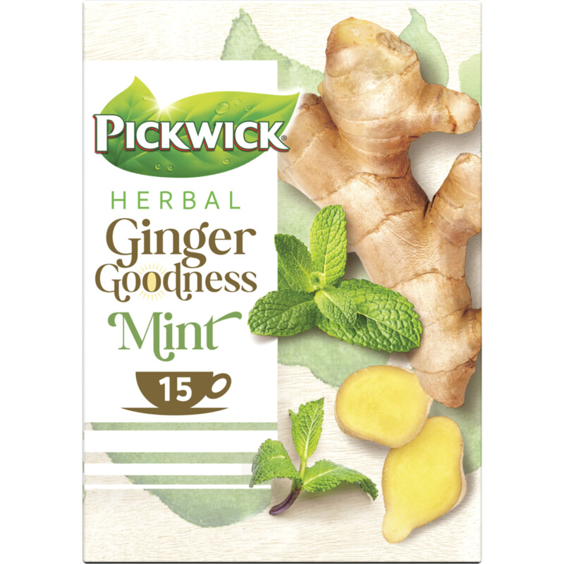 Een afbeelding van Pickwick Herbal ginger goodness mint