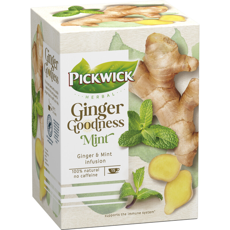 Een afbeelding van Pickwick Herbal ginger goodness mint
