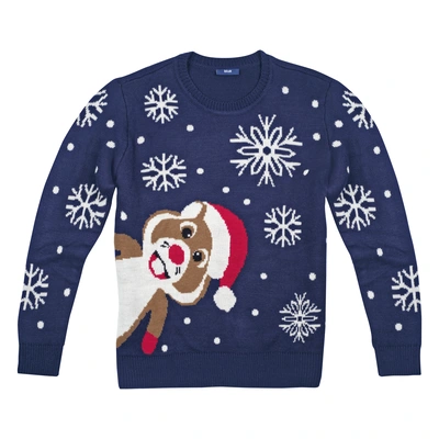 pdp-image-Blue Kerst trui gebreid XXL