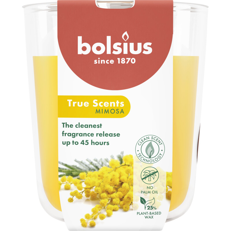 Een afbeelding van Bolsius True scents geurglas mimosa