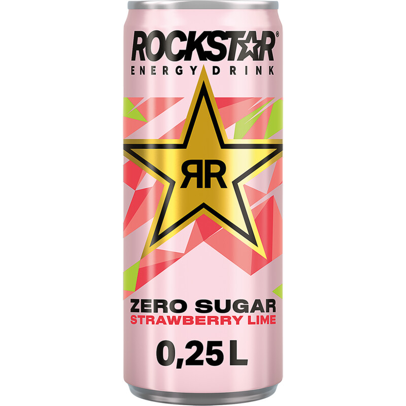 Een afbeelding van Rockstar Strawberry lime no sugar