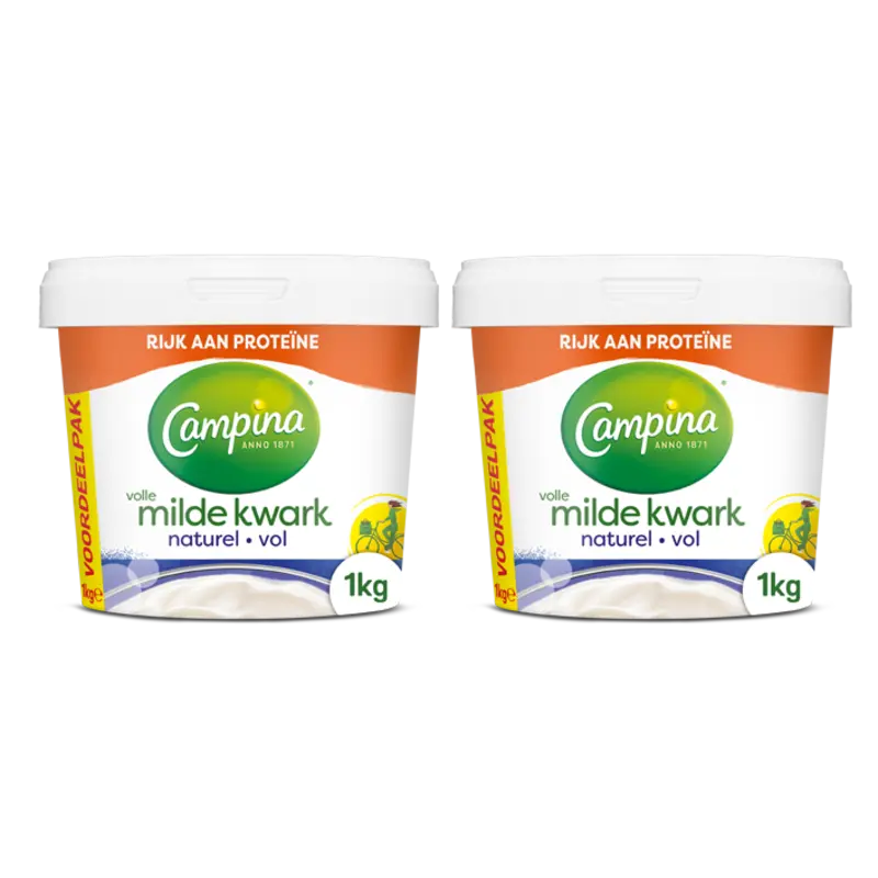 Campina Volle kwark 2-pack