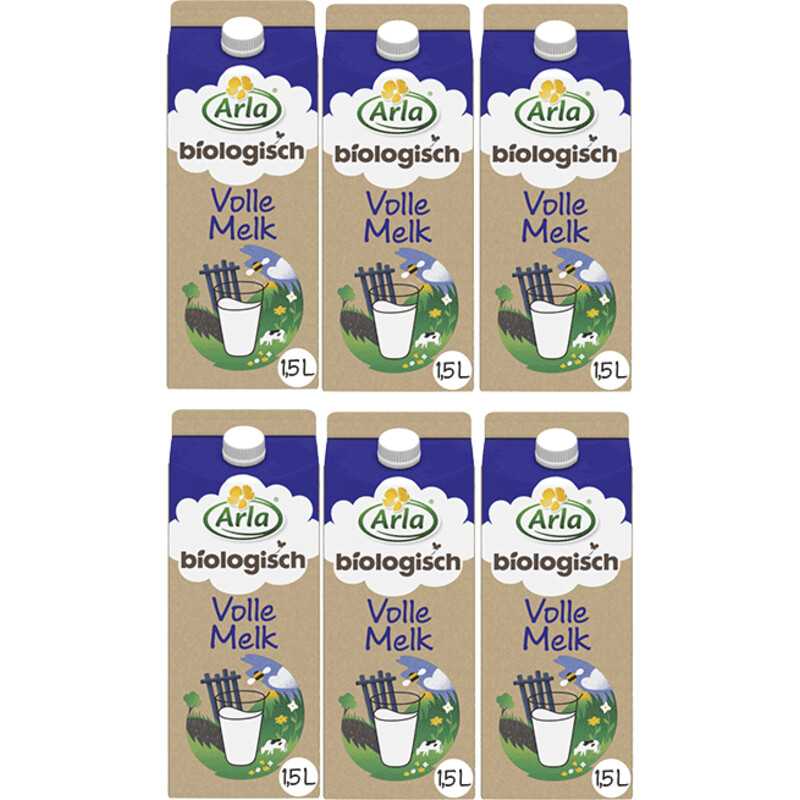 Arla Biologisch Volle Melk 1,5L 6-pack bestellen | Albert Heijn