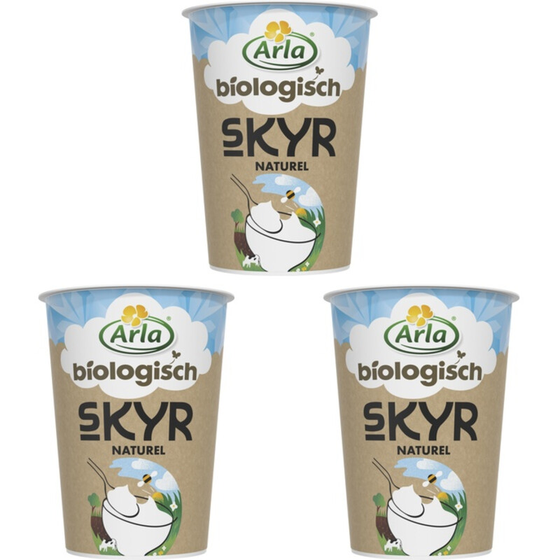 Een afbeelding van Arla Biologisch skyr naturel yoghurt 3-pack