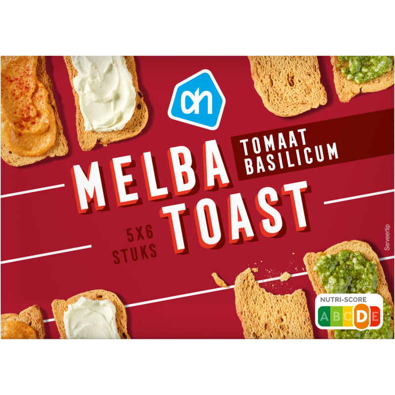 Een afbeelding van AH Melbatoast tomaat basilicum