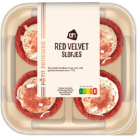 Een afbeelding van AH Mini red velvet slofjes