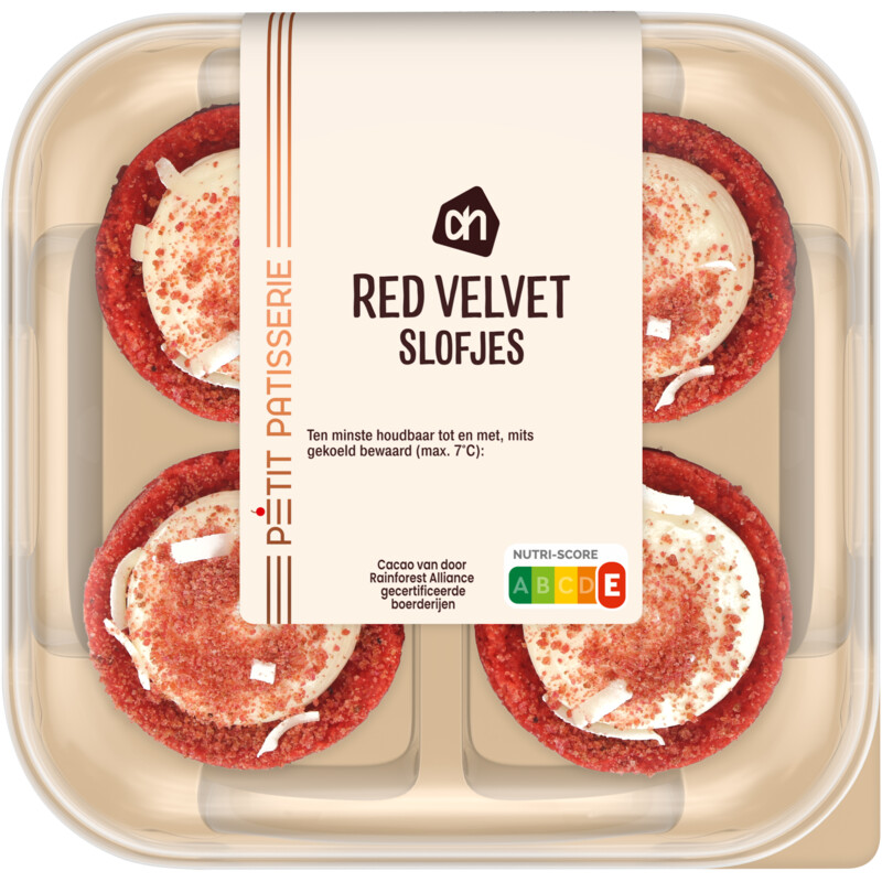 Een afbeelding van AH Mini red velvet slofjes