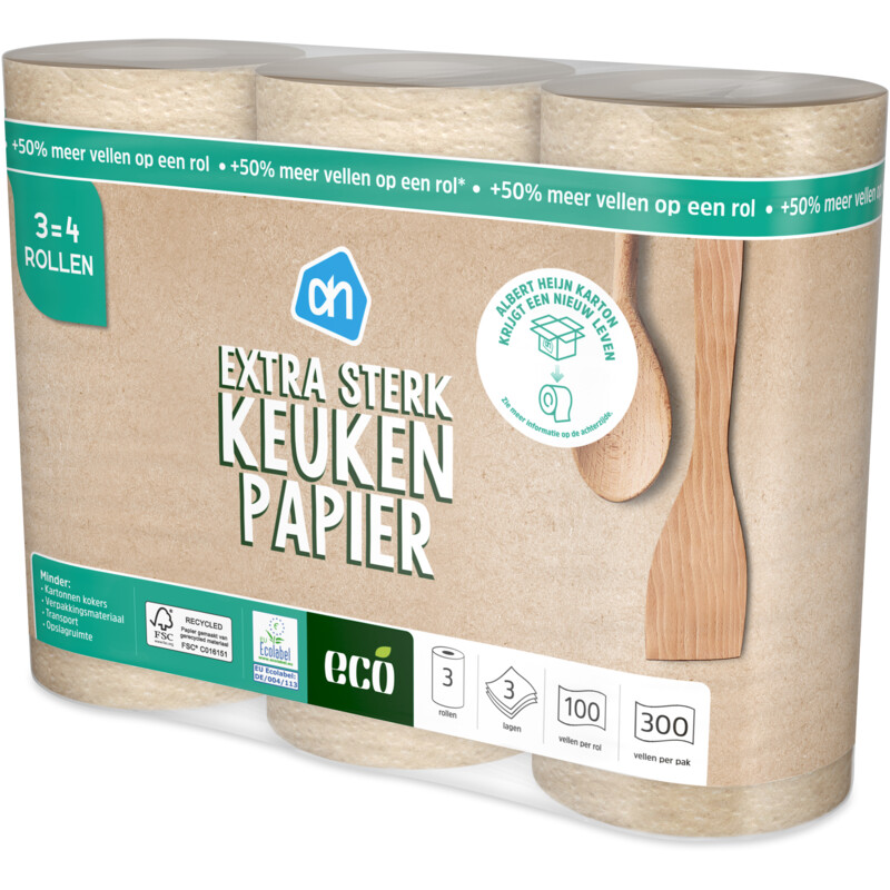 Een afbeelding van AH Keukenpapier recycled 3-laags