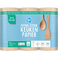 Een afbeelding van AH Keukenpapier extra sterk 3=4 rollen