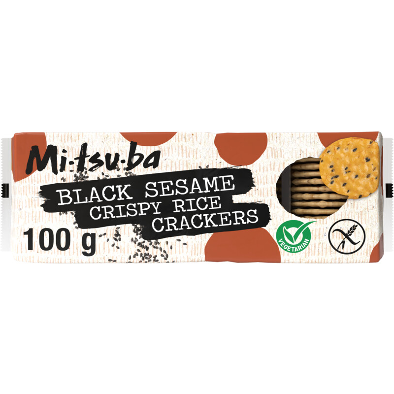 Een afbeelding van Mitsuba Black sesame thin crackers