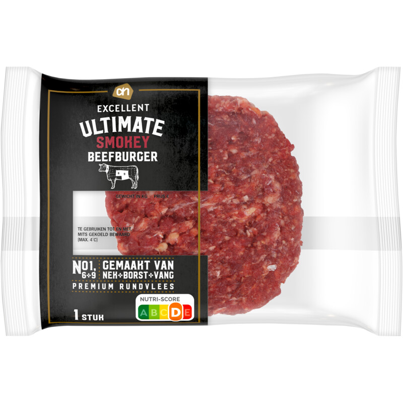 Een afbeelding van AH Excellent Ultimate smokey burger