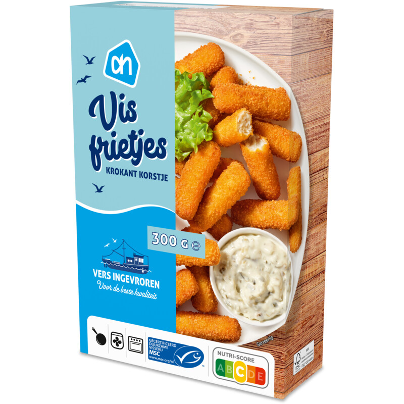 Een afbeelding van AH Visfrietjes krokant korstje