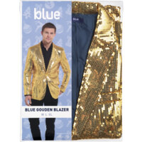 Afbeelding van Blue Blazer paillet goud L