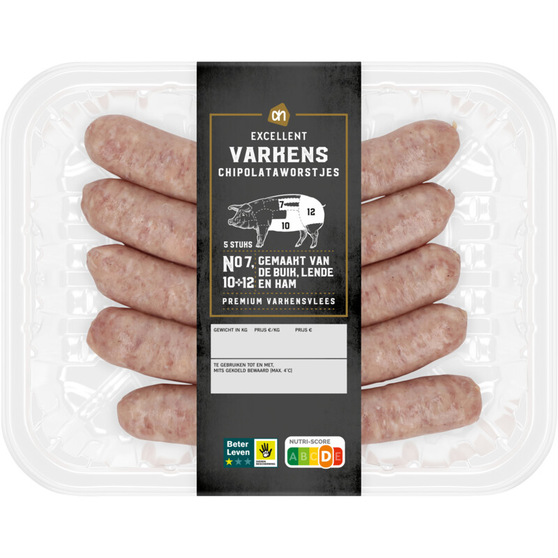 Een afbeelding van AH Excellent Varkens chipolataworstjes