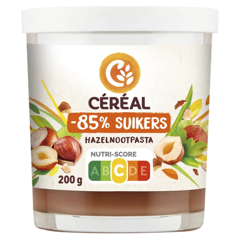 Céréal Hazelnootpasta minder suiker bel