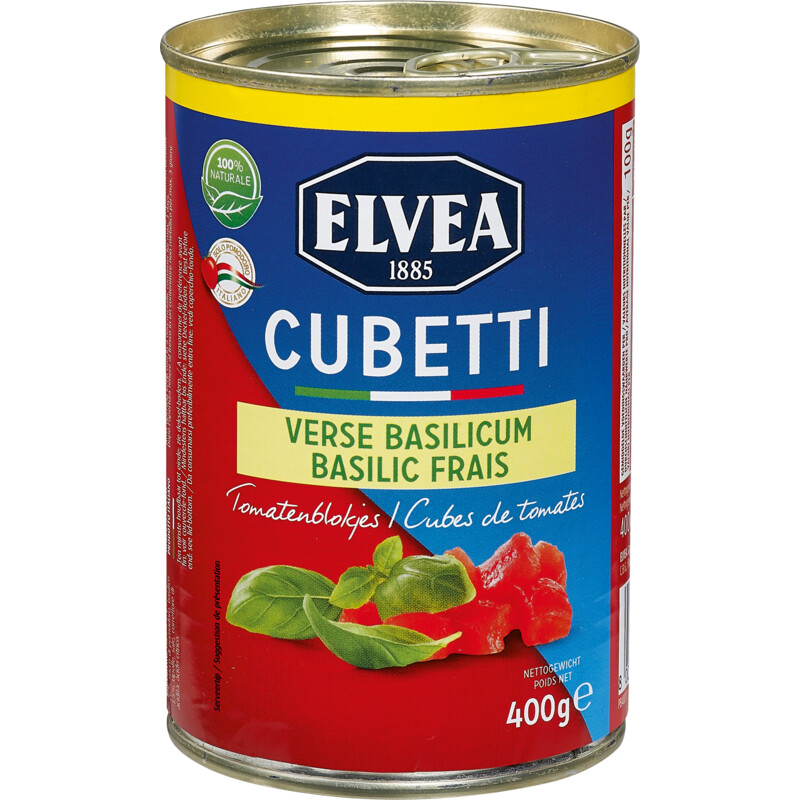 Een afbeelding van Elvea Cubetti tomatenblokjes verse basilicum