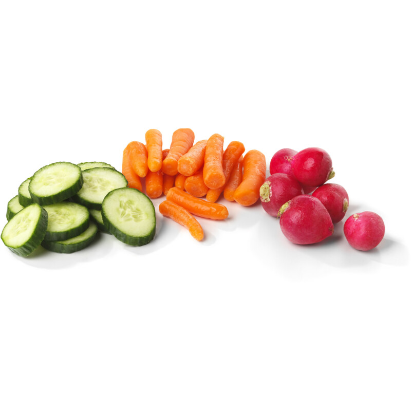Een afbeelding van AH Snoepgroente komkommer wortel radijs