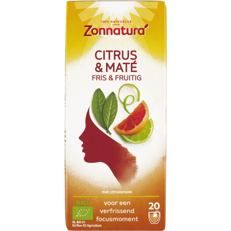 Een afbeelding van Zonnatura Citrus & maté fris & fruitig