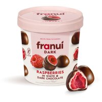Franui Raspberries in white & dark chocolate