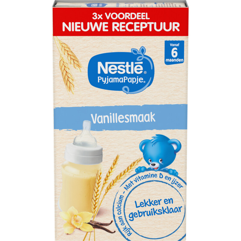 Een afbeelding van Nestlé Pyjamapapje vanille 6m+ 3x voordeel