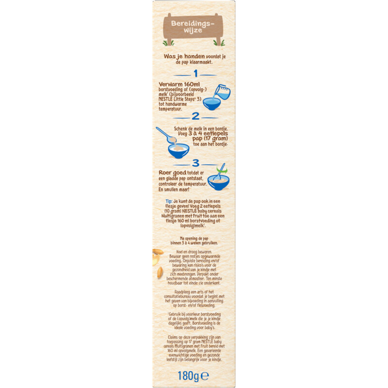 Een afbeelding van Nestlé Baby cereals multigranen met fruit 12m+