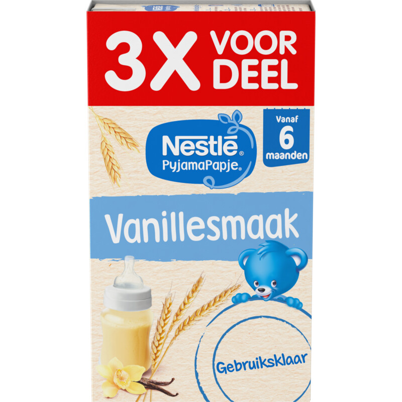 Een afbeelding van Nestlé Pyjamapapje vanille 6m+ 3x voordeel