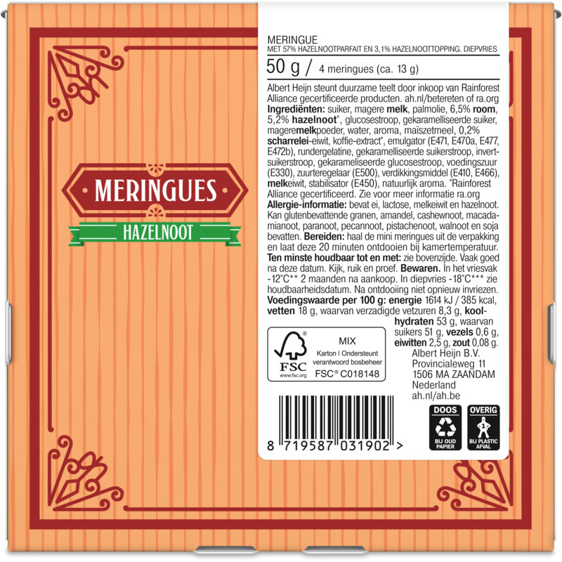 Een afbeelding van AH Meringues hazelnoot